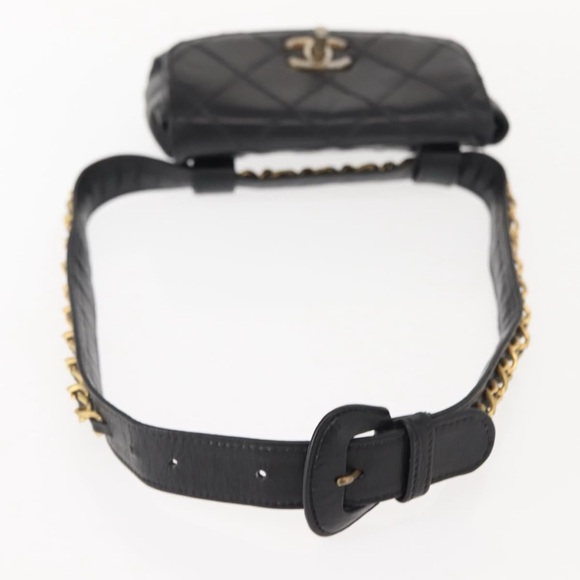 CHANEL Vintage‎ Flap Waist Belt Bag- Lambskin Black - Picture 6 of 13